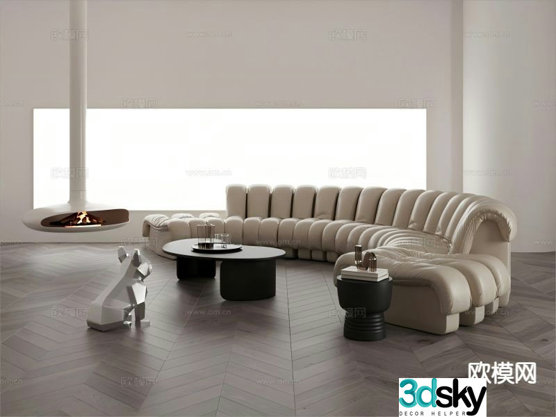 Modern sectional sofa 3d model