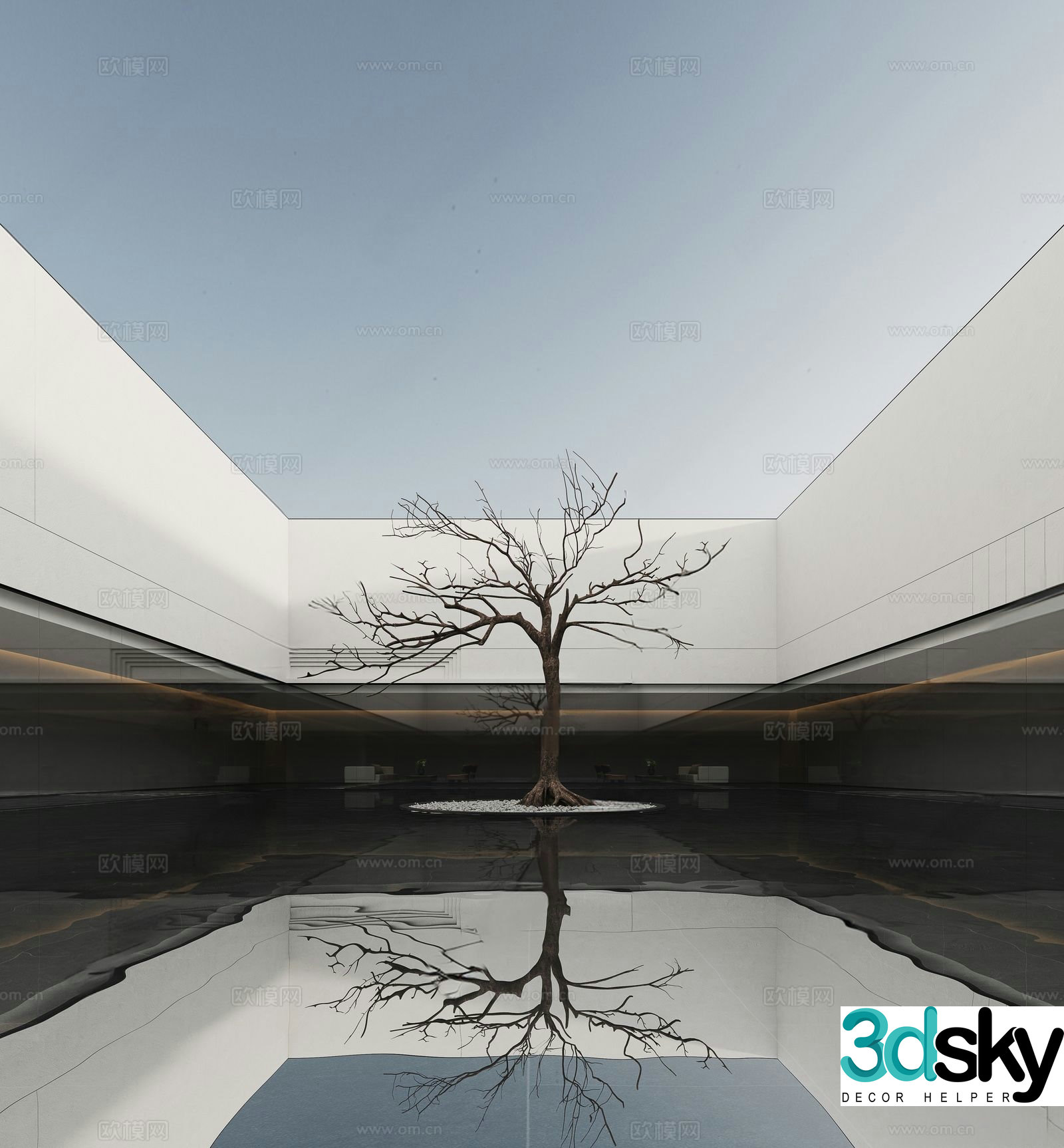 Atrium landscape courtyard landscape 3d model
