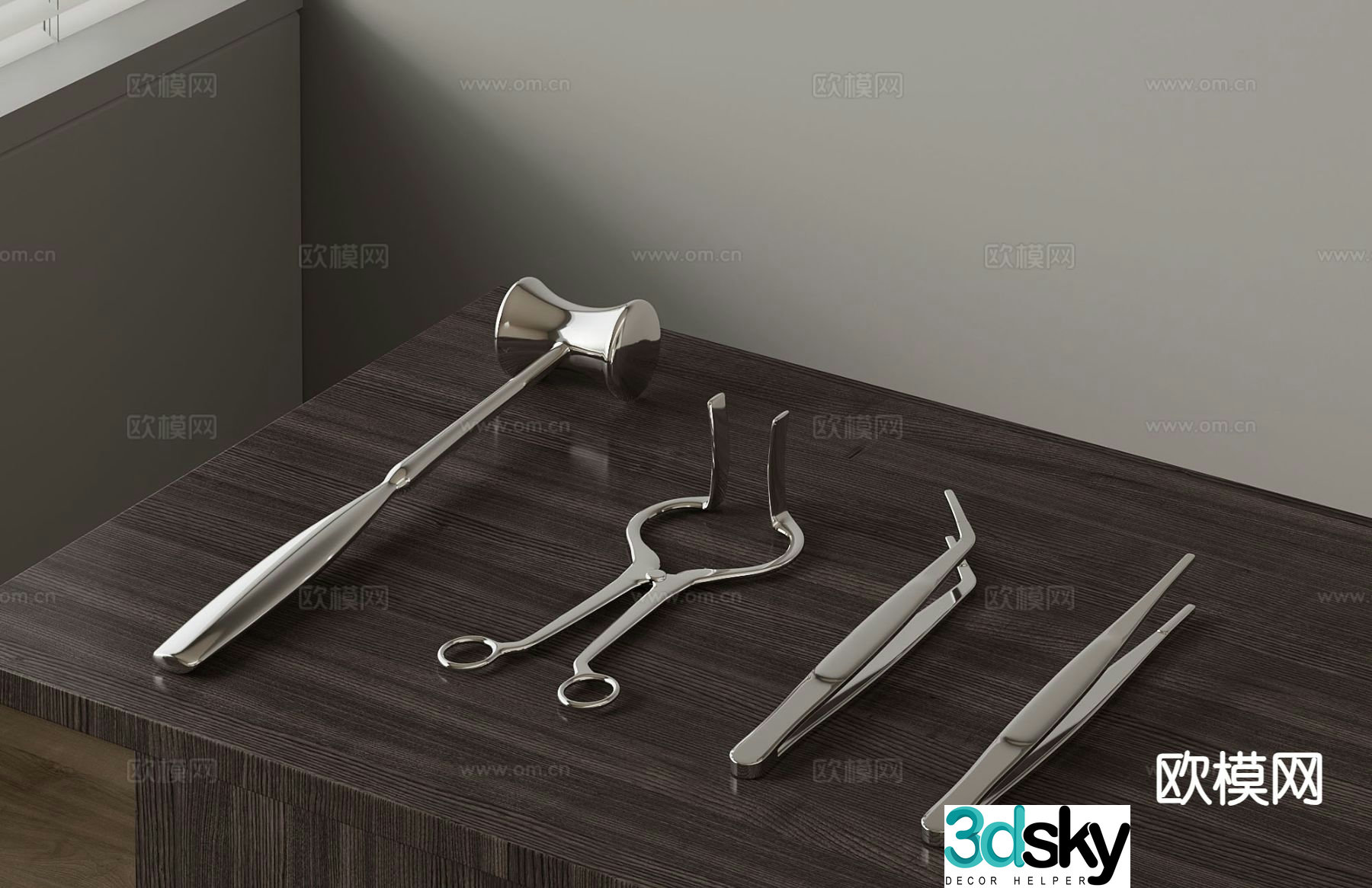Surgical tools surgical forceps surgical hammer forceps 3d model