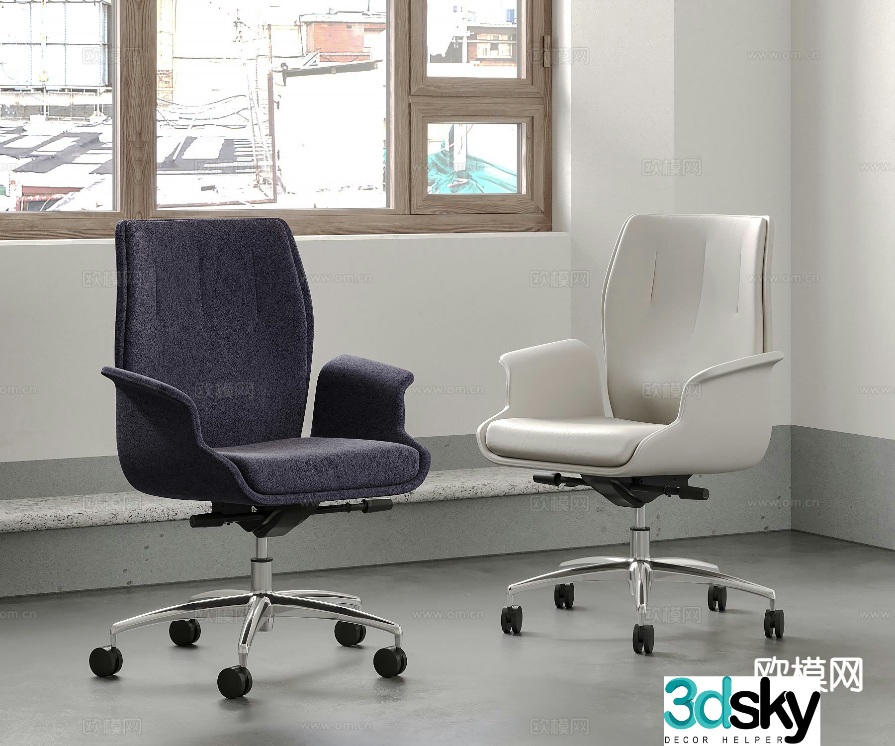Modern office chair staff chair swivel chair 3d model