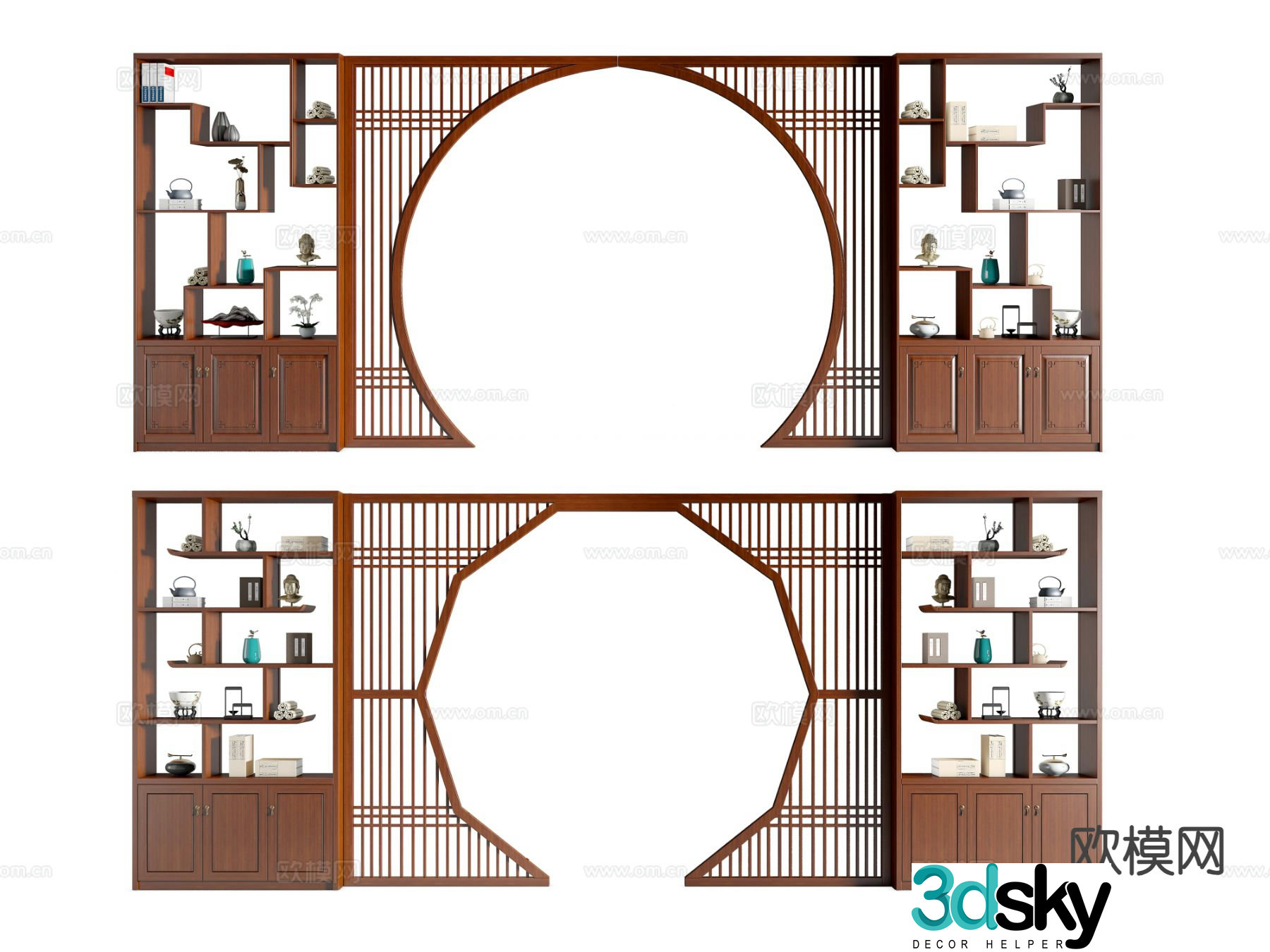 New Chinese style antique shelf Antique shelf Duobao Pavilion 3D model