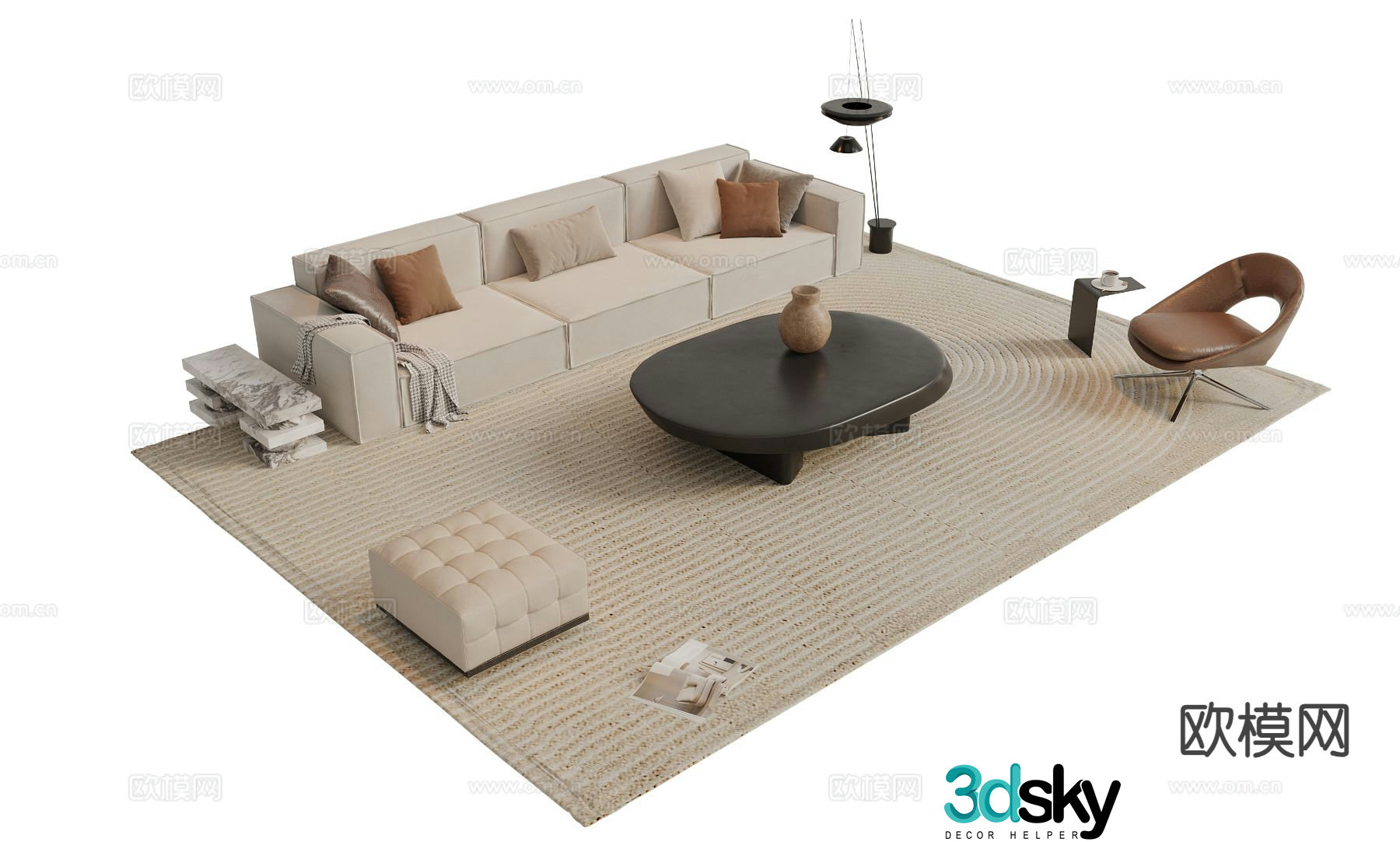 Modern sectional sofa 3d model