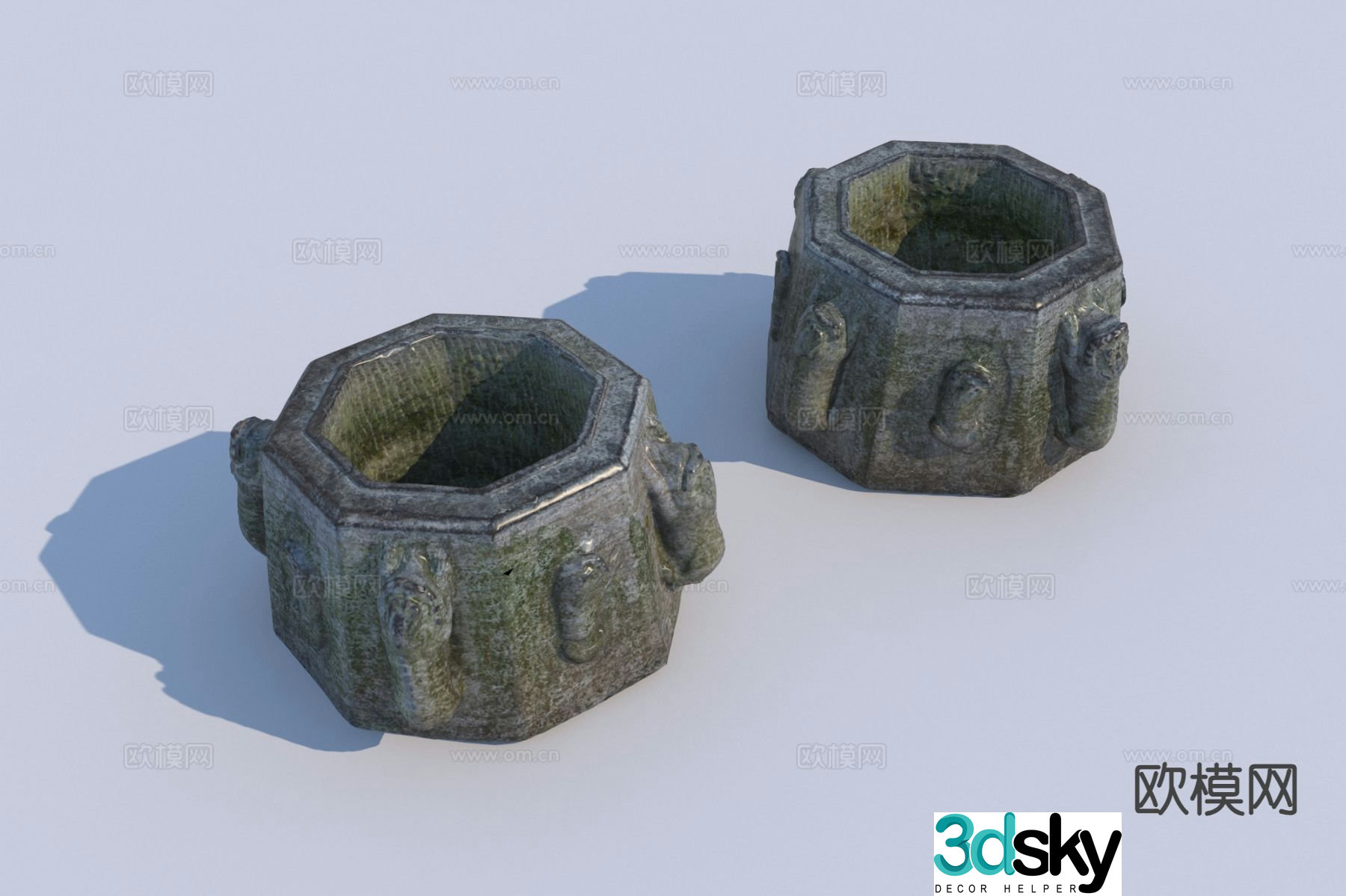 3D model of Chinese stone carving ancient well