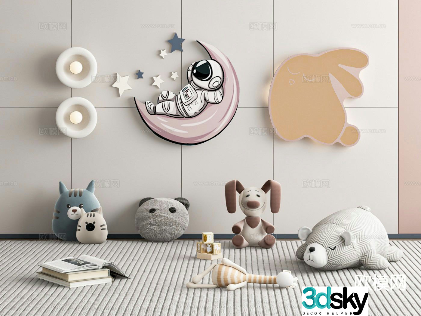 Children’s cartoon toys pillow teddy bear 3d model