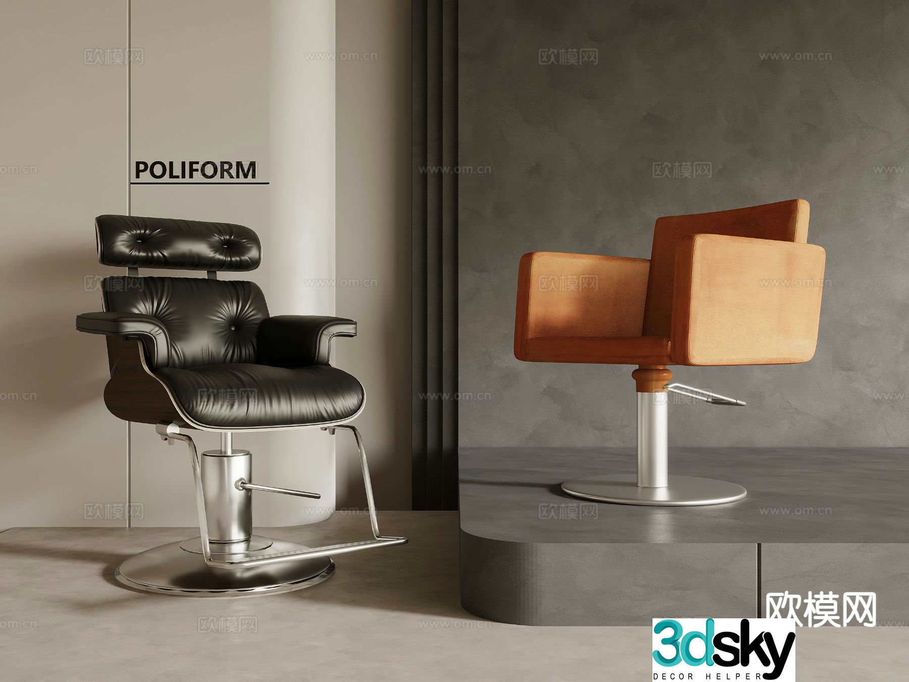 Modern barber equipment barber chair 3d model