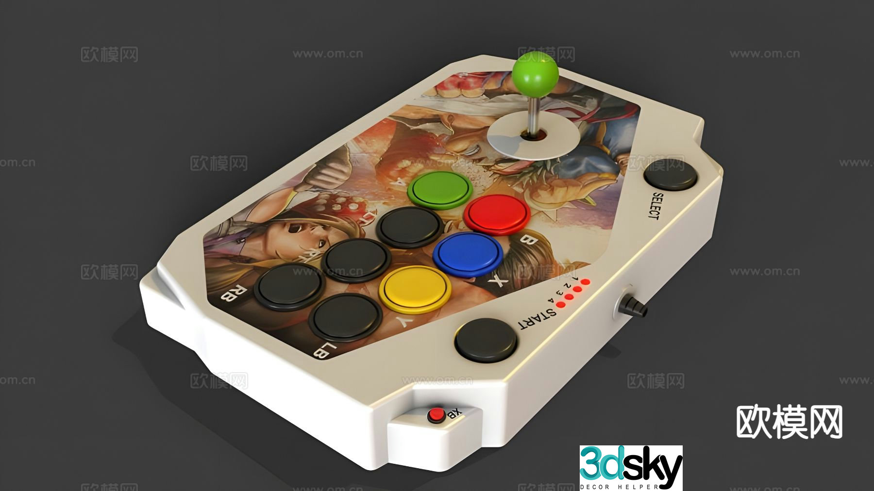 Arcade Joystick Gamepad 3d Model