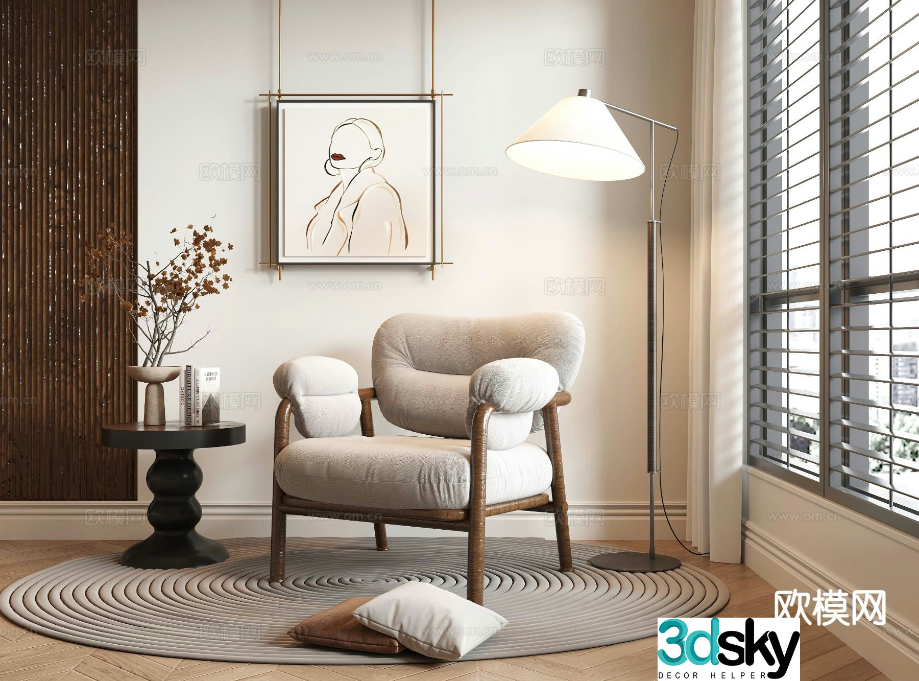 Medieval style chair armchair leisure chair 3d model