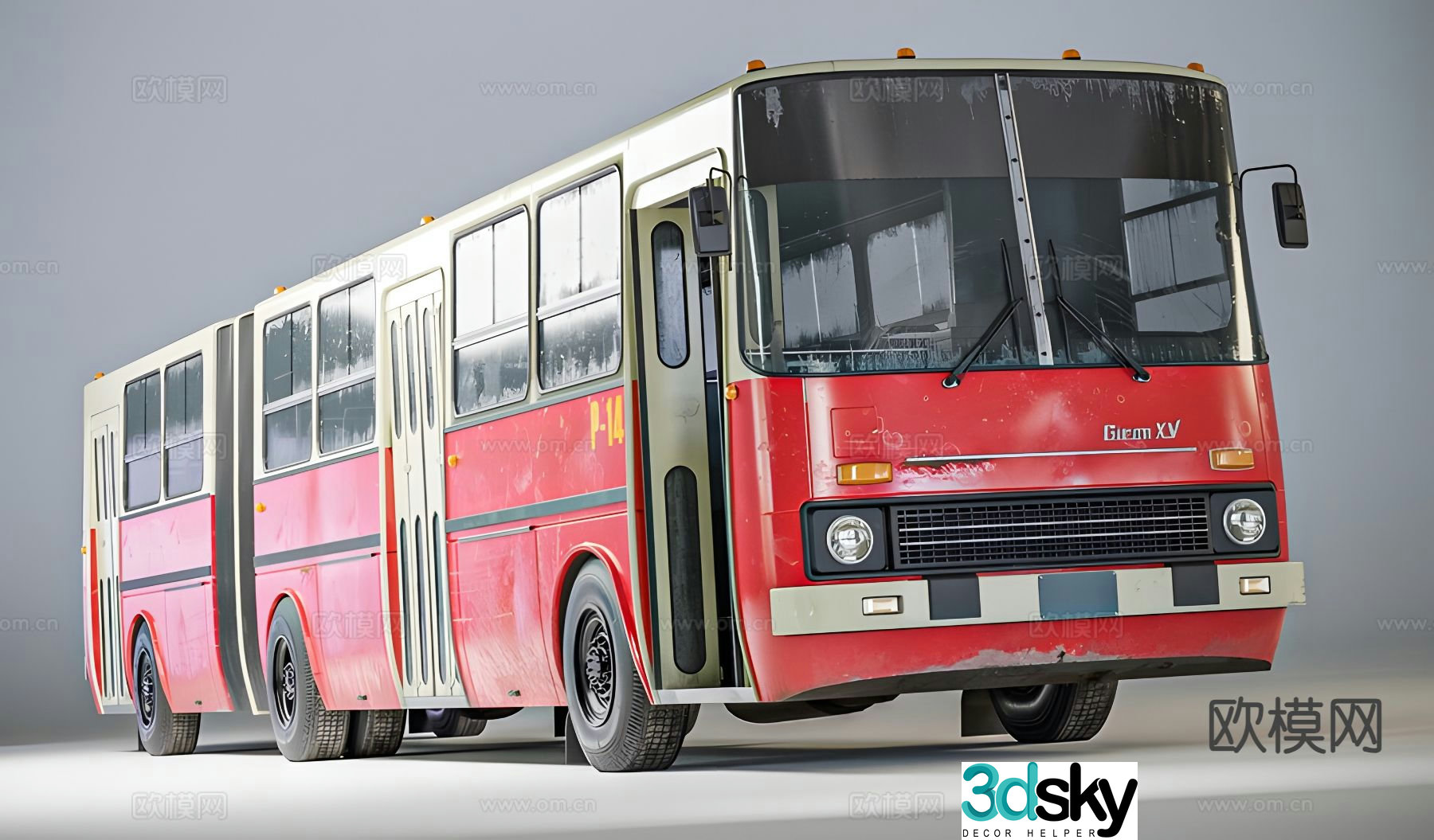 soviet bus passenger bus 3d model