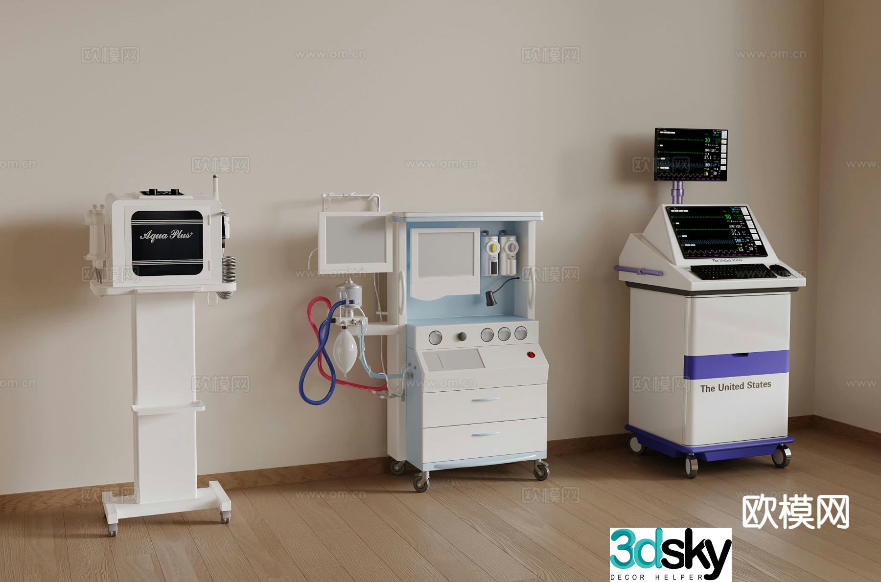 Modern medical equipment examination machine 3d model
