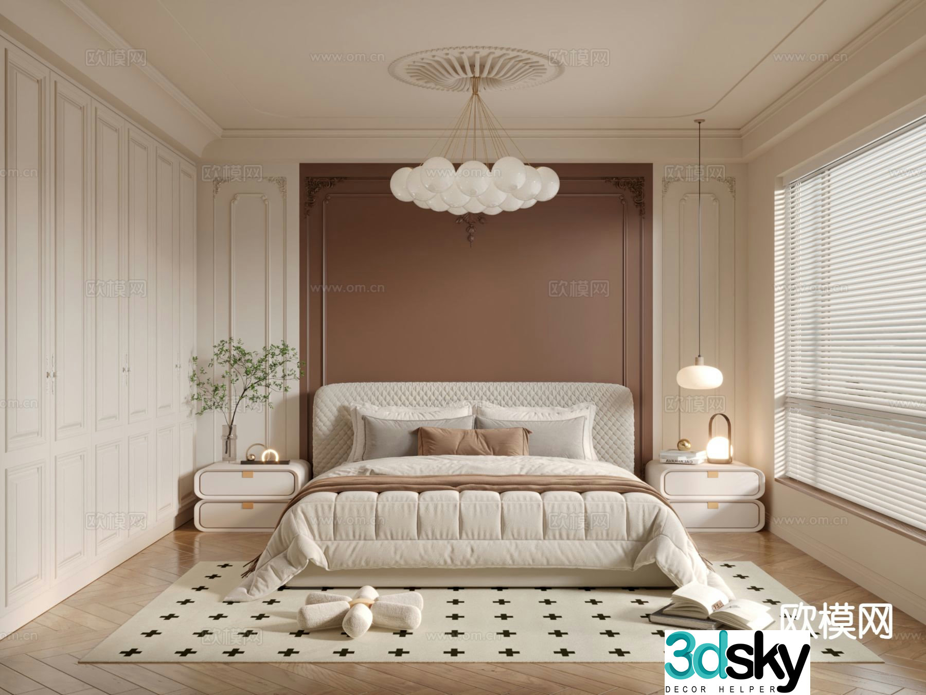 French bedroom master bedroom 3d model