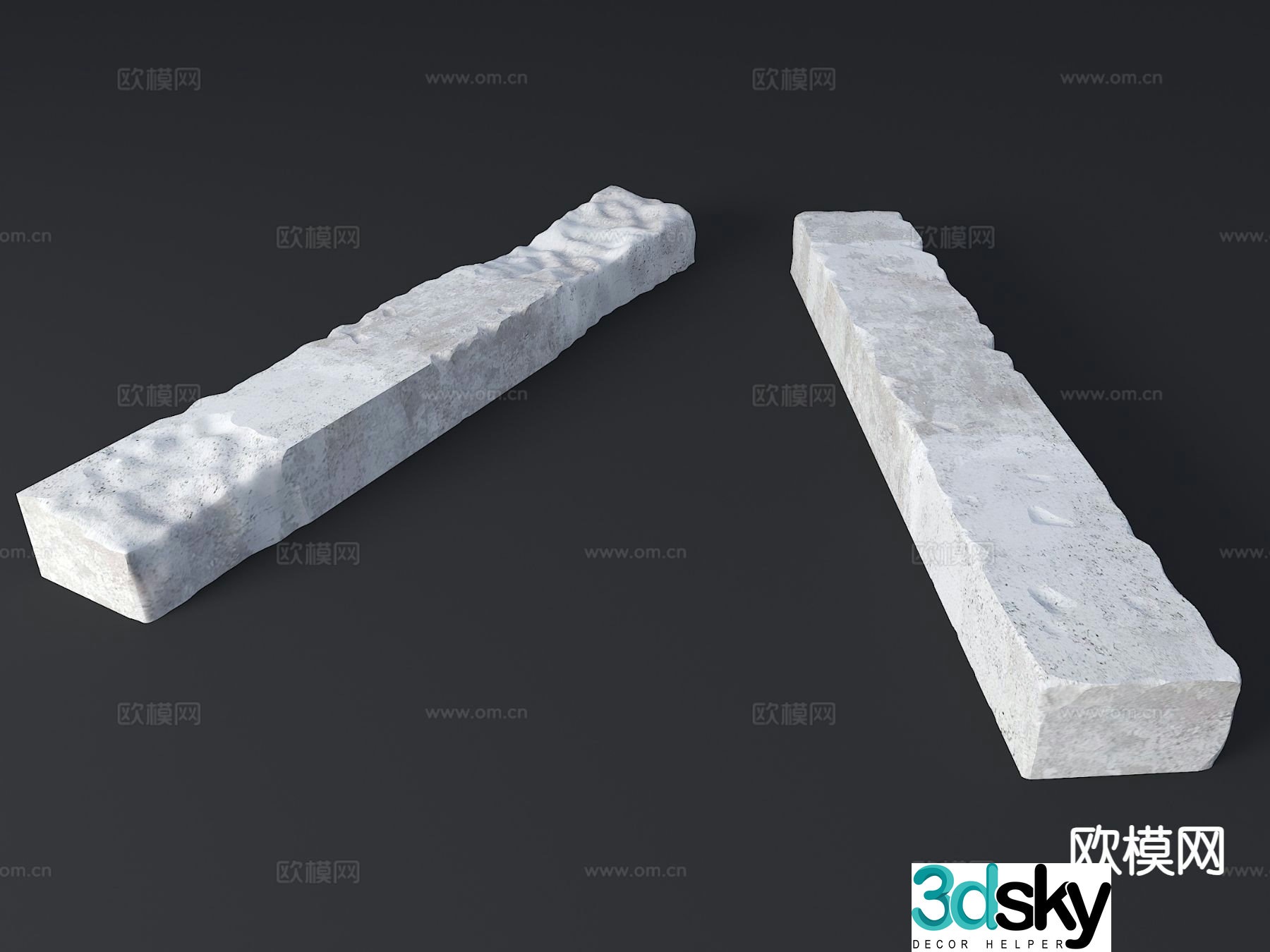 Modern stone landscape stone natural stone block stone 3D model
