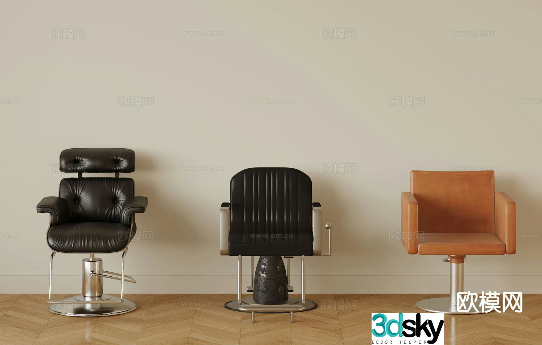 Modern barber equipment barber chair hair cutting chair 3d model