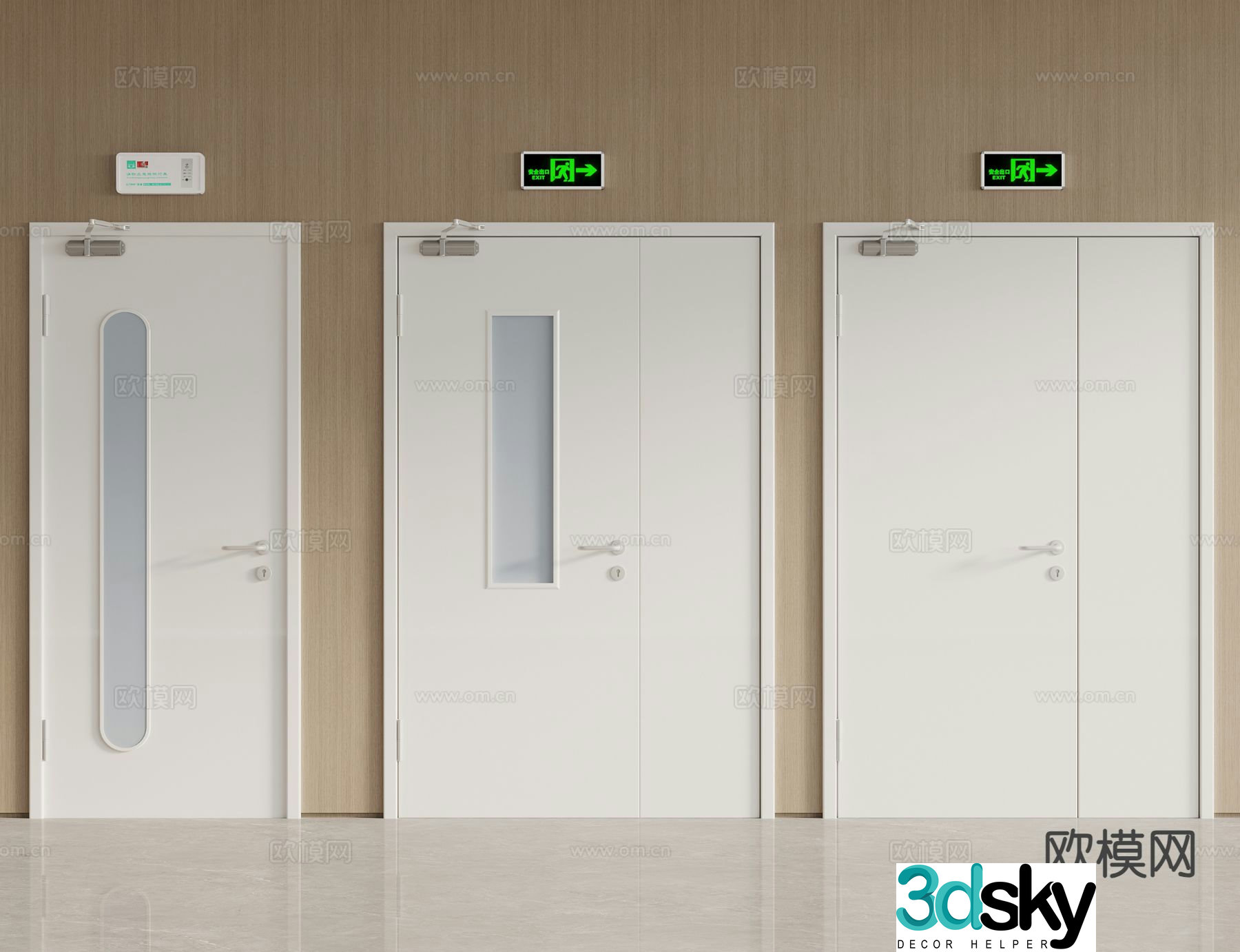 fire door safety door fire escape 3d model