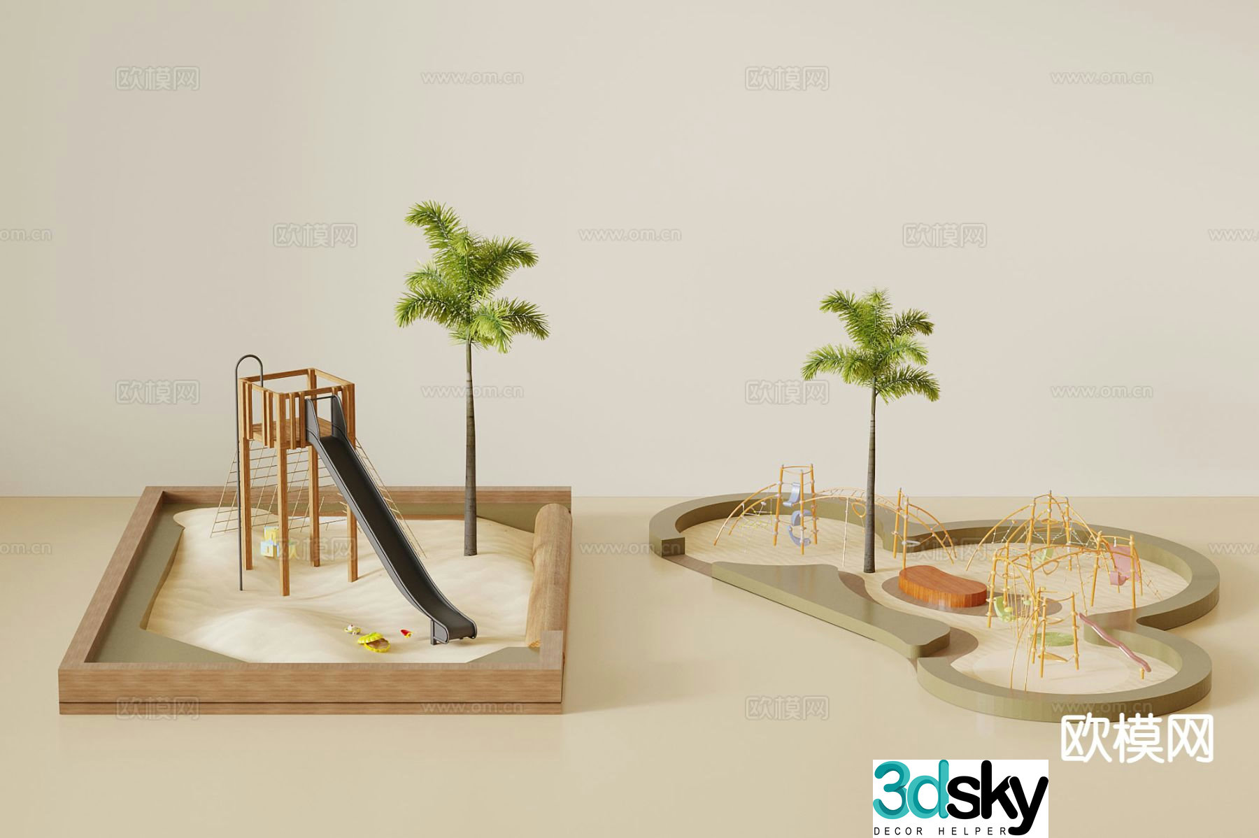 Amusement equipment children's sand pool slide 3d model