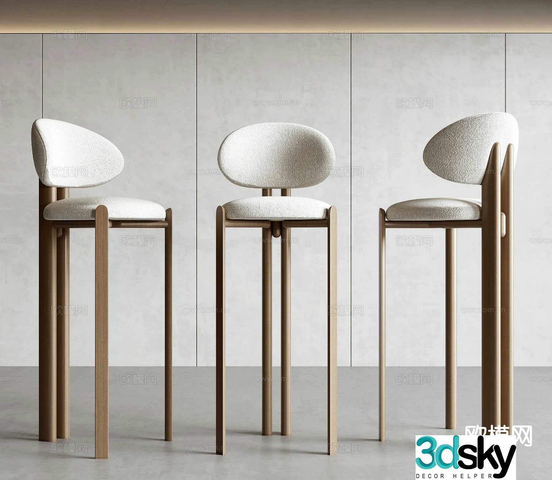 Modern bar stool bar stool high stool 3d model