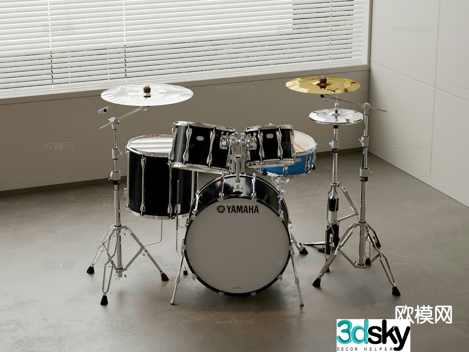 Percussion drum set 3d model