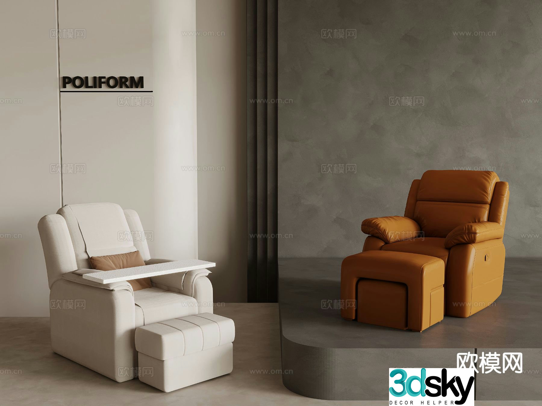 Modern massage sofa massage chair 3d model
