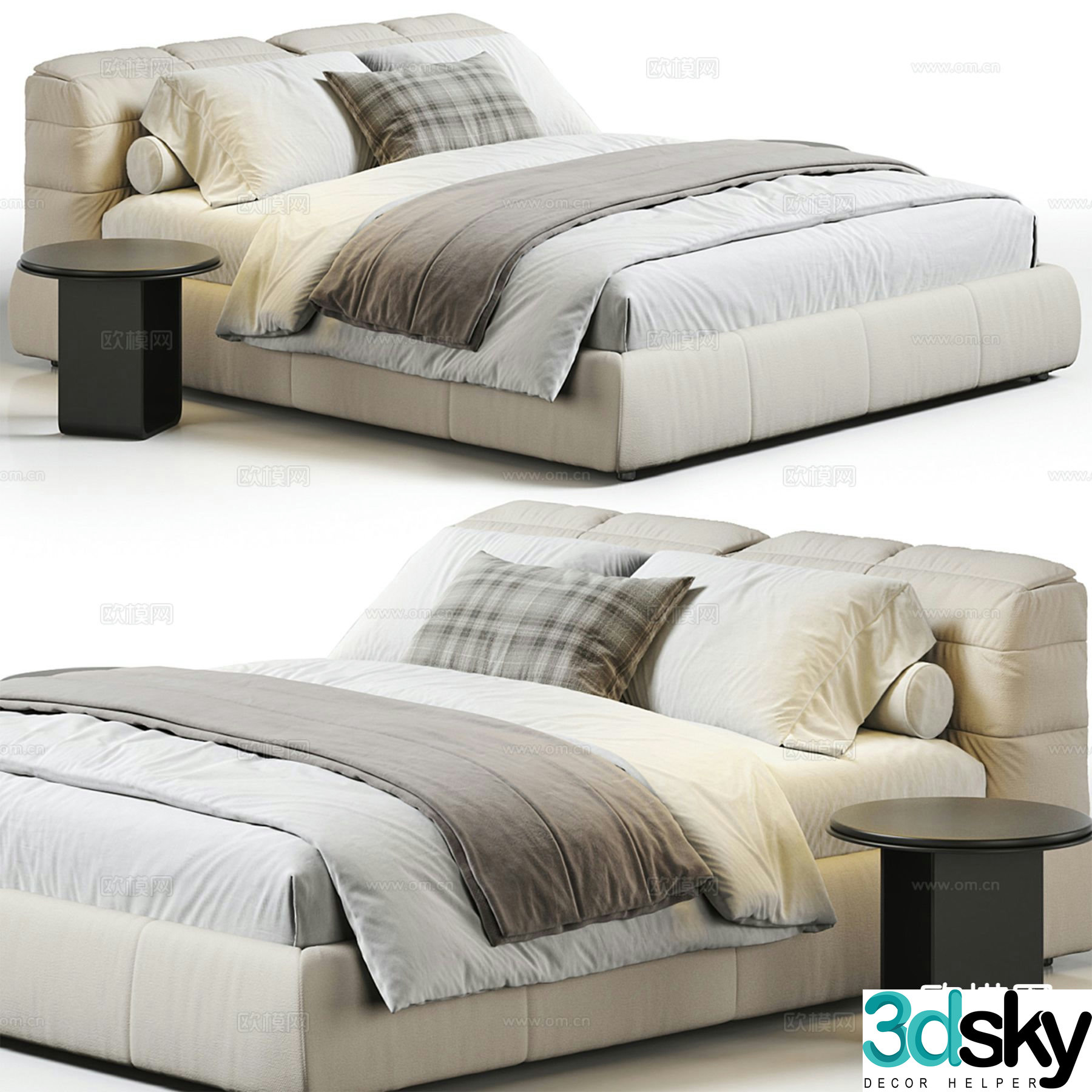Dunn double bed 3d model
