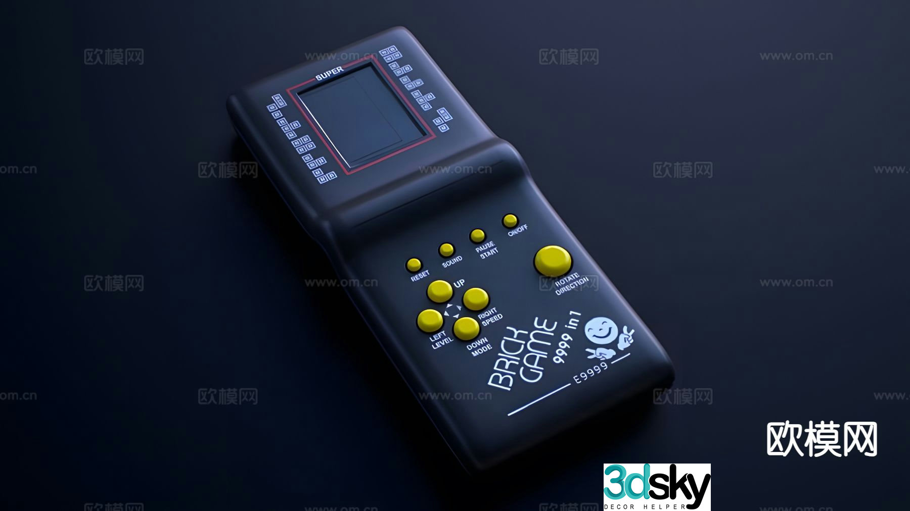 tetris game console handheld 3d model