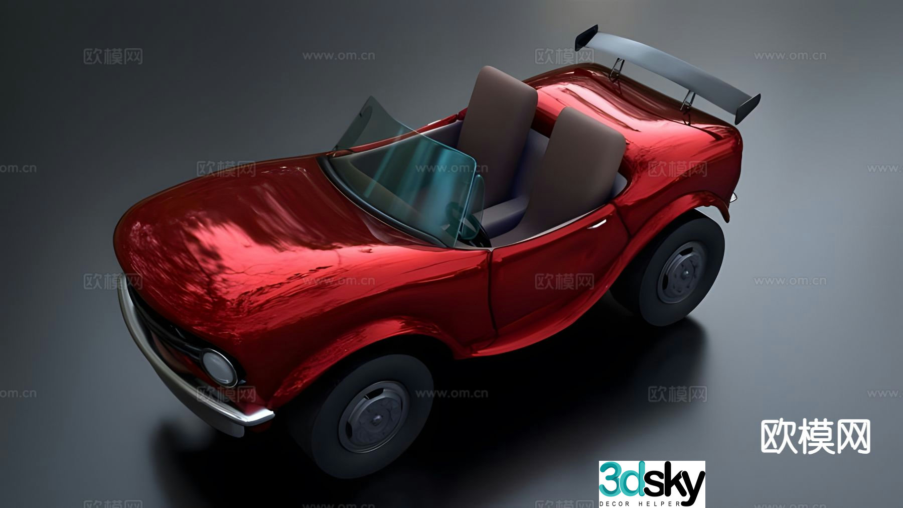 cartoon car racing 3d model