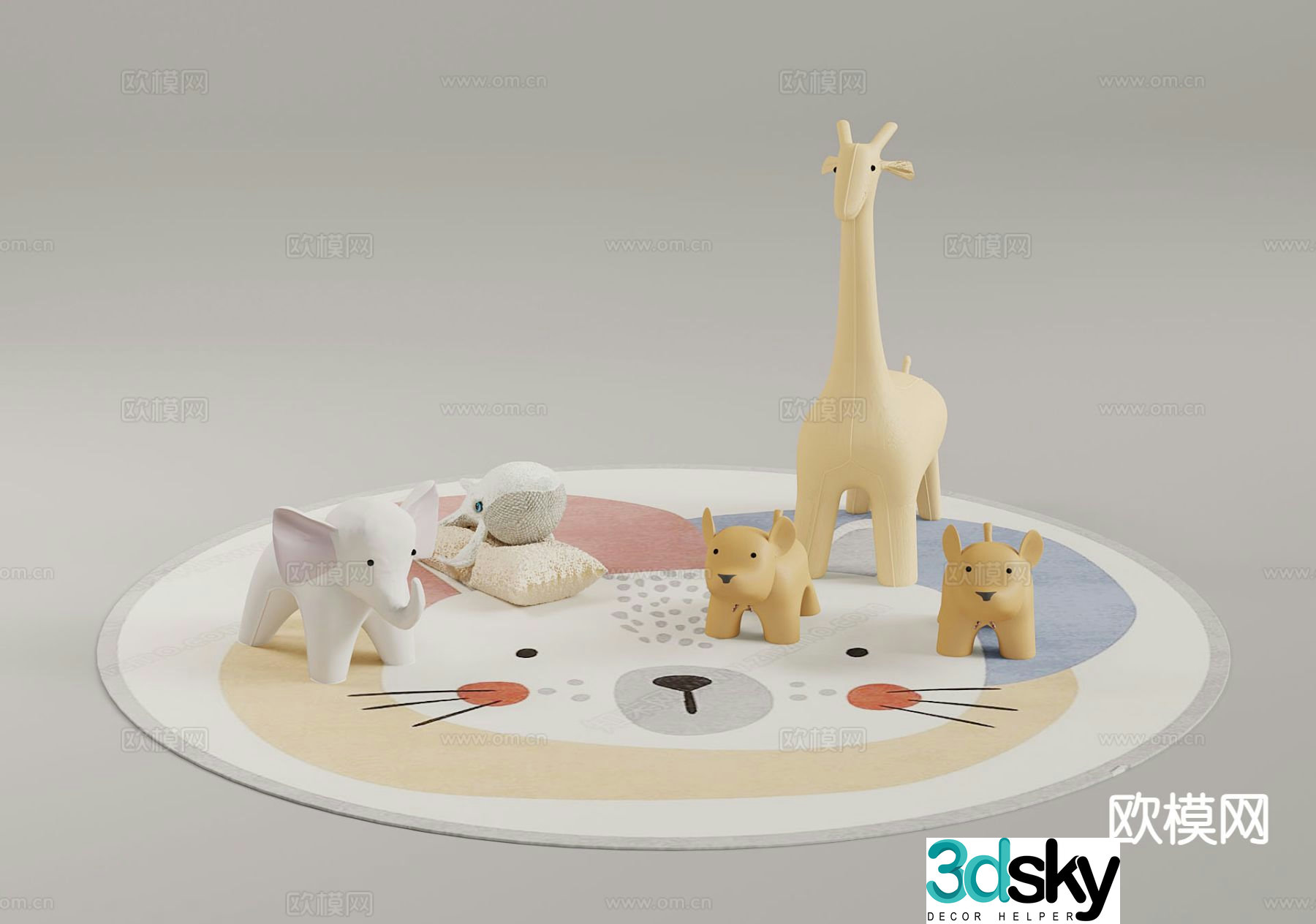 Modern children’s toys animal doll 3d model