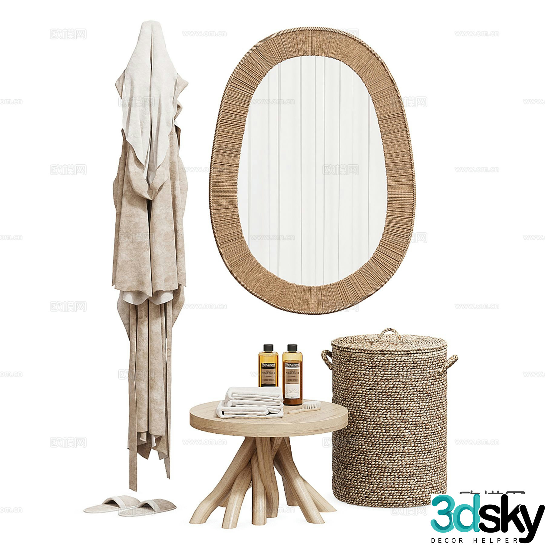 Modern detergents Towels Bathrobe Storage Basket 3D Model