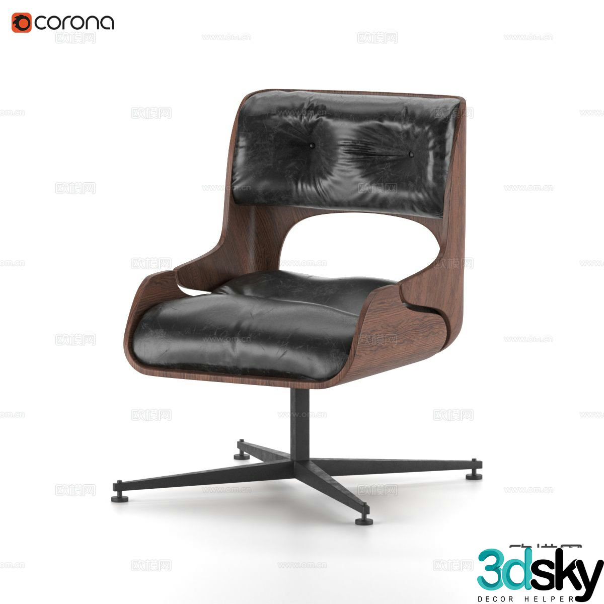 Modern leather chair office chair computer chair 3d model