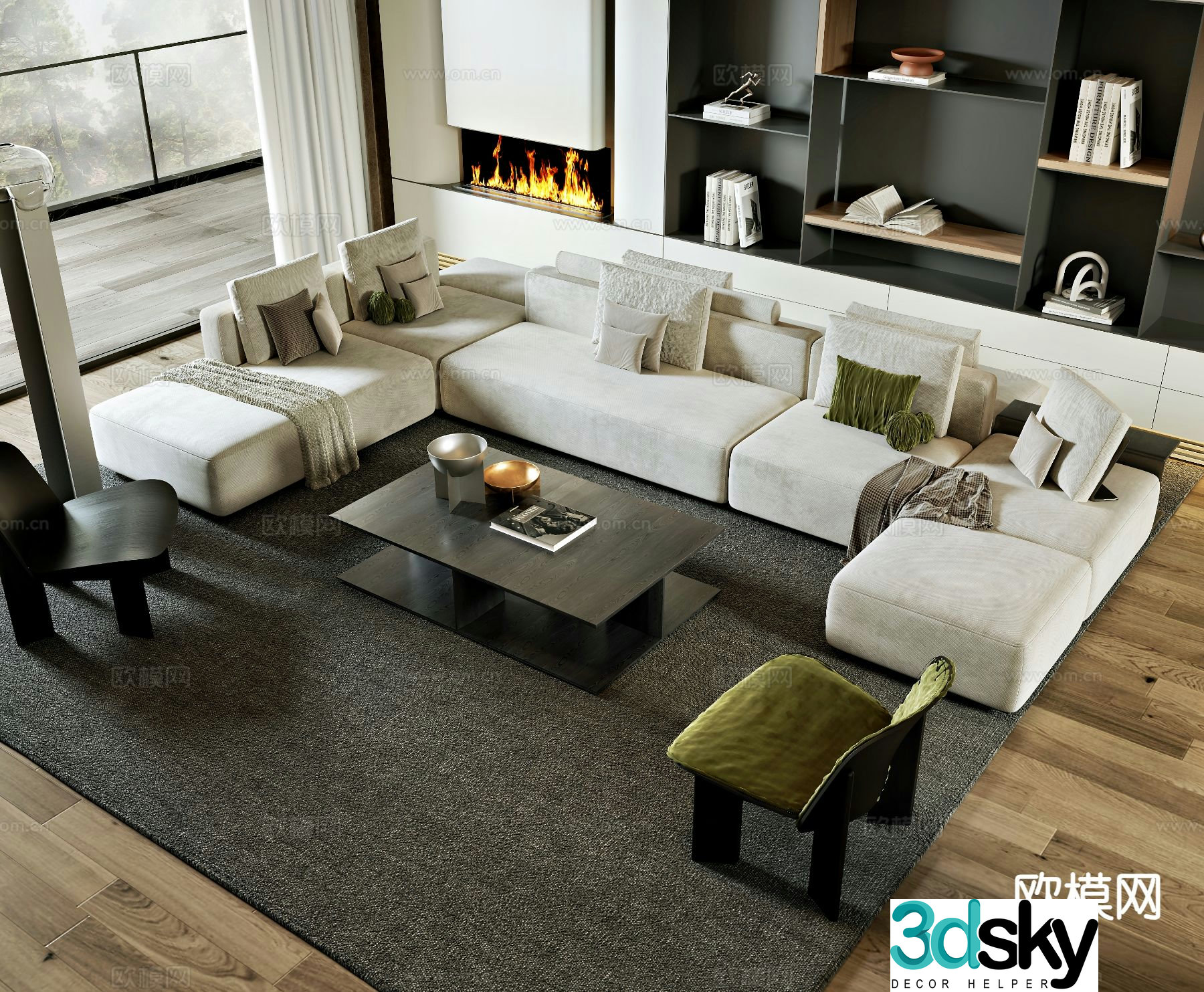 Modern modular sofa corner sofa 3d model