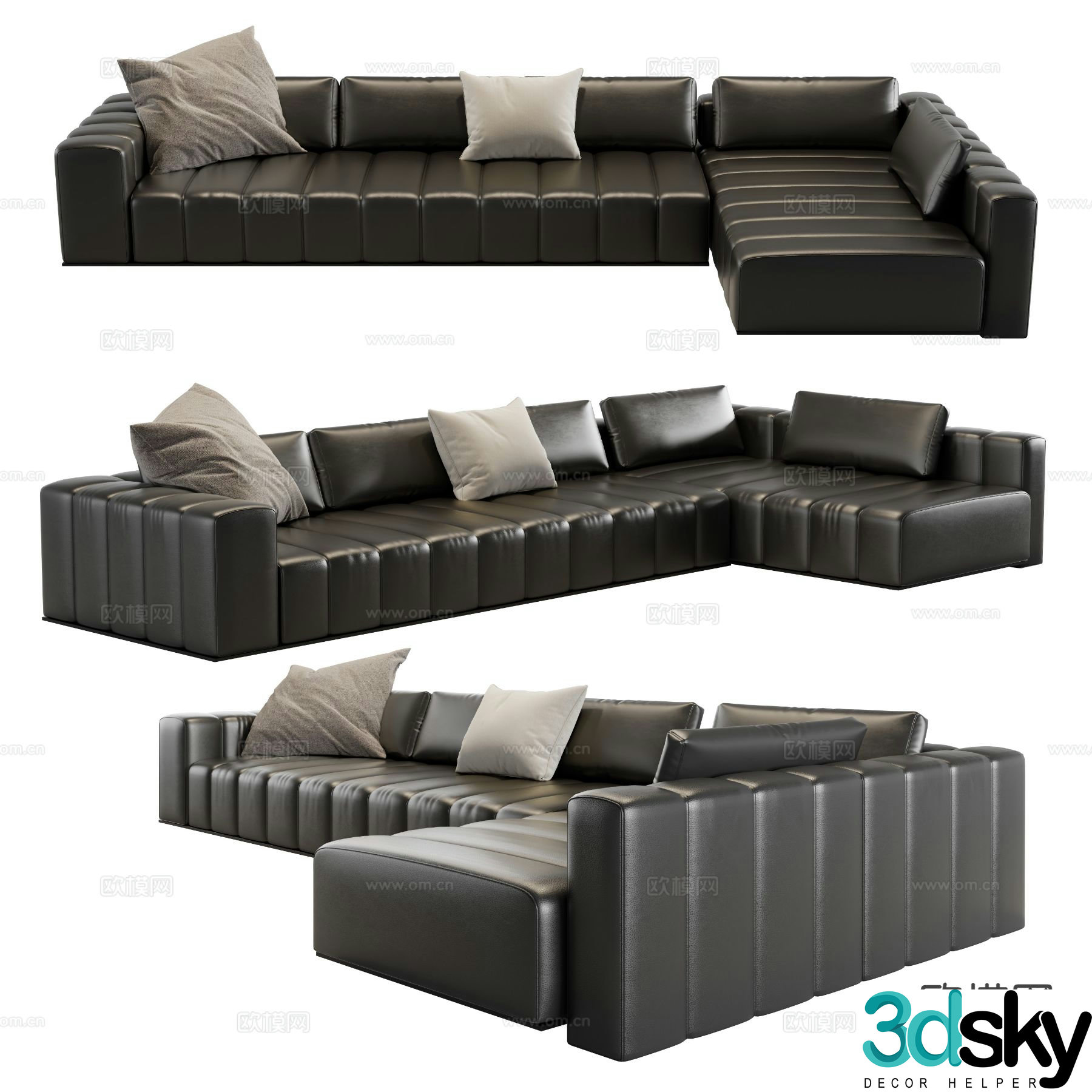 Multi-person sofa corner sofa 3d model