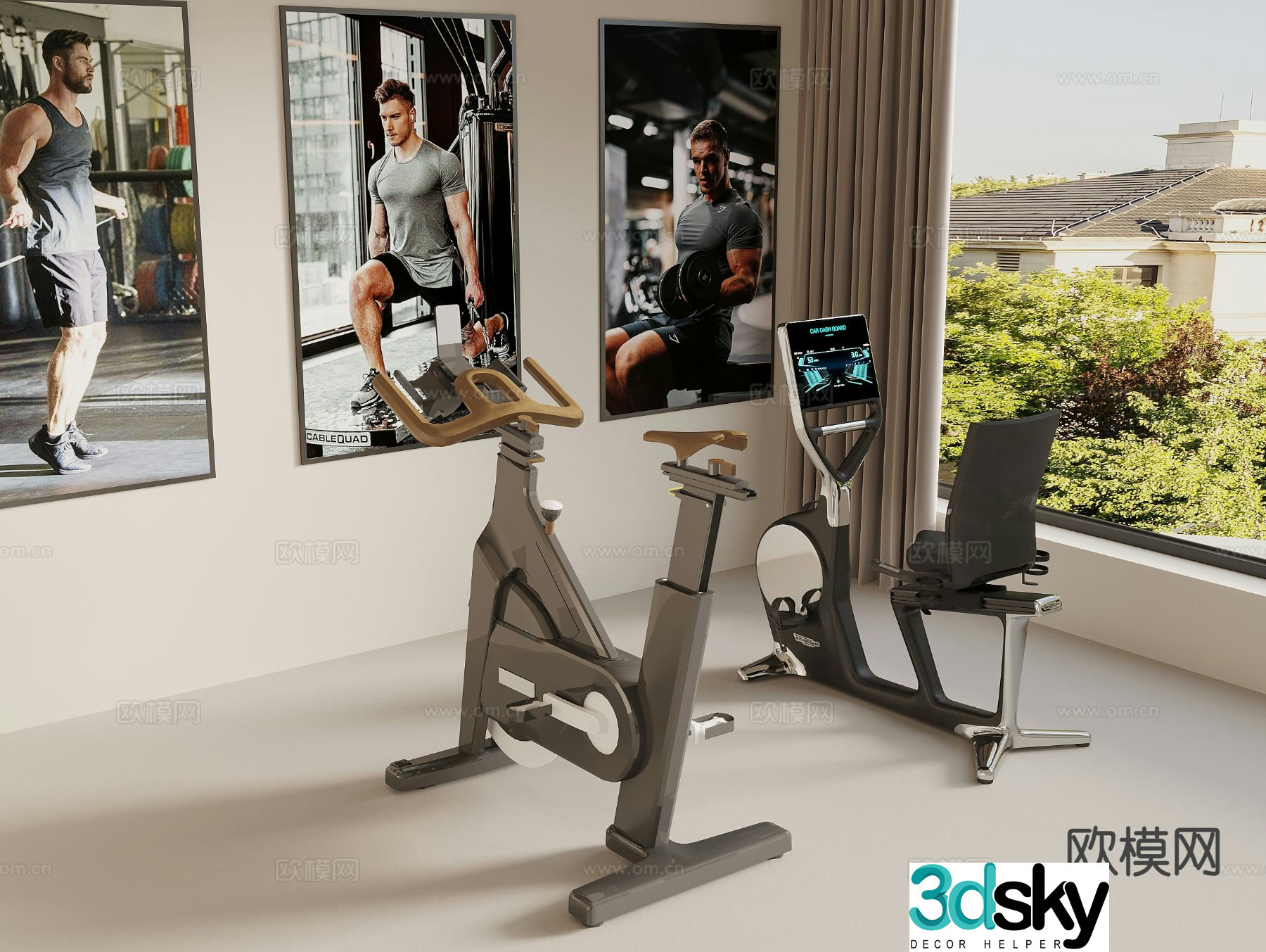 Modern sports equipment spinning 3d model