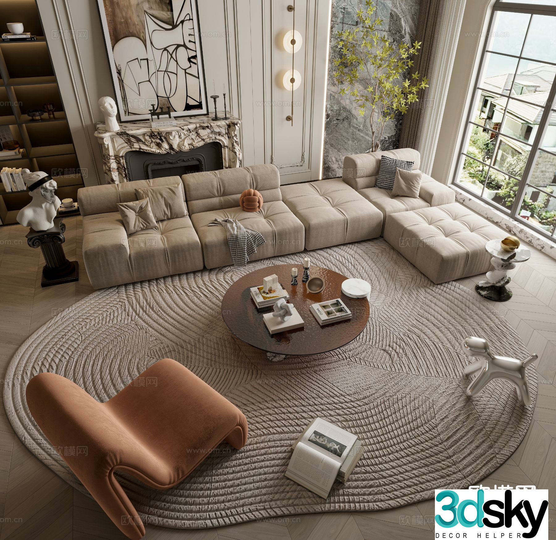 Modern modular sofa corner sofa 3d model