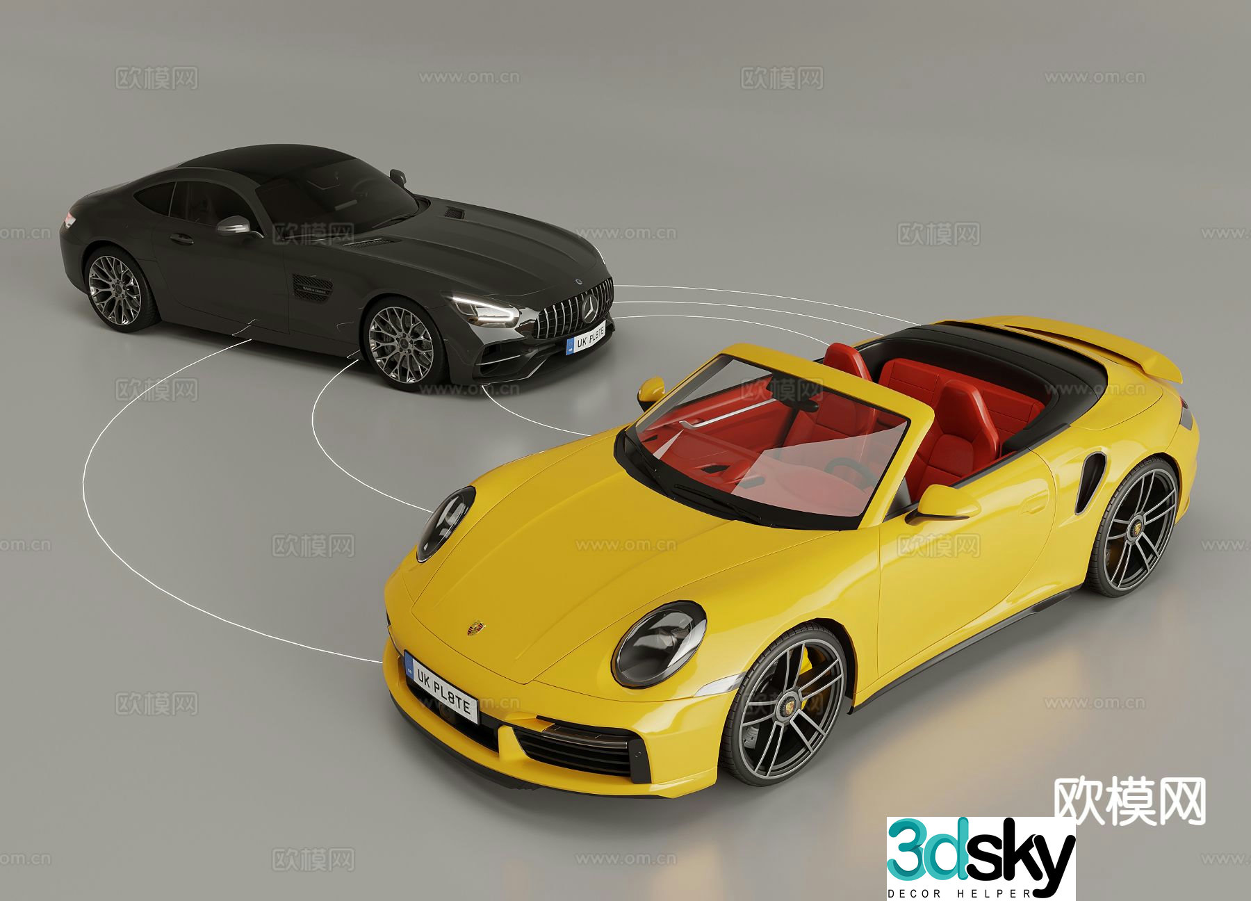 porsche car sports car 3d model