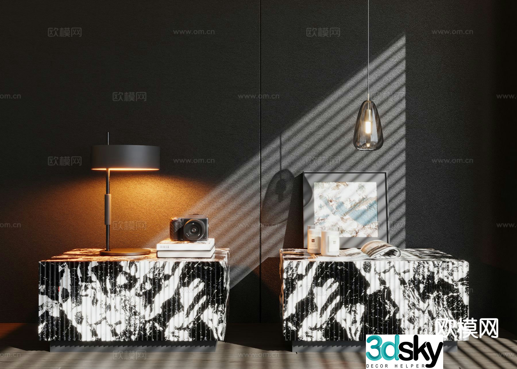 Modern bedside table 3d model