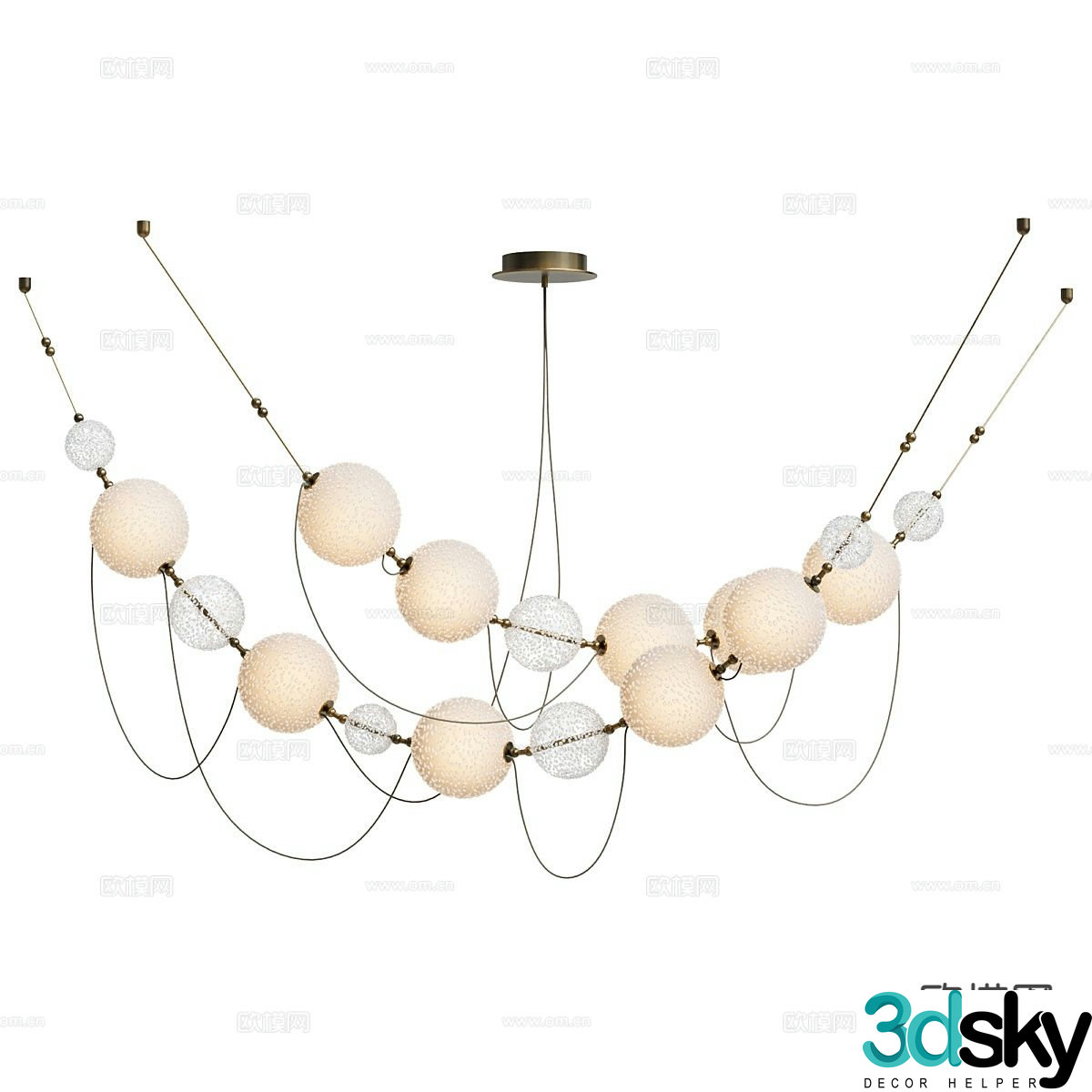 Modern beaded chandelier 3d model