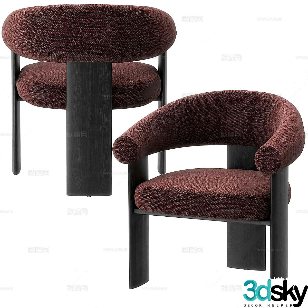 Modern chair Armchair Dining chair Leisure chair 3d model