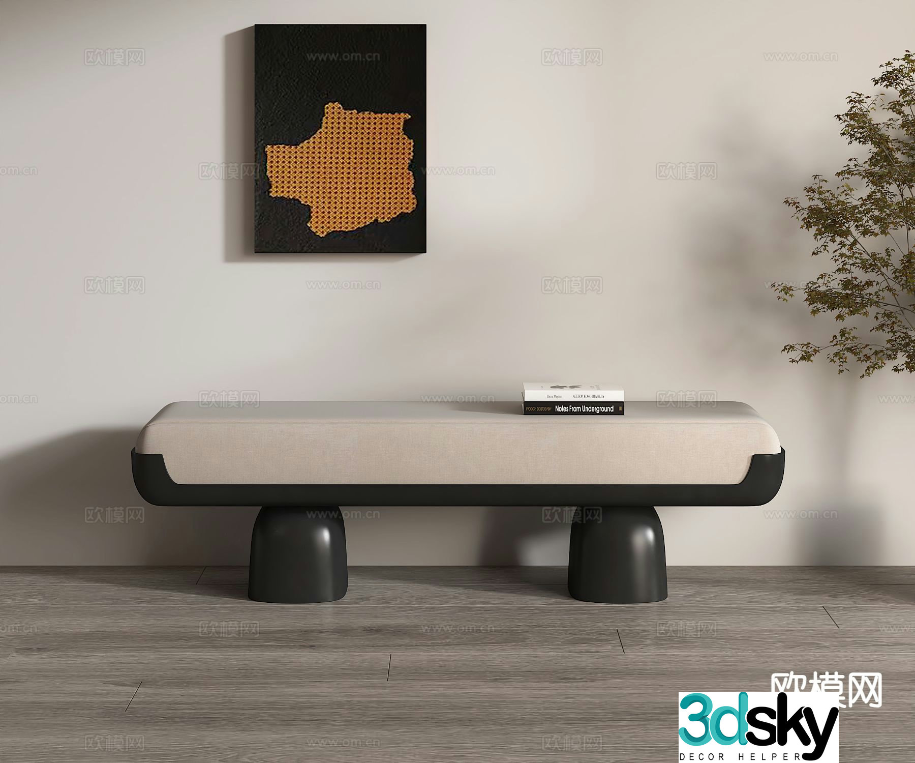 Stool sofa stool shoe changing stool low stool 3D model