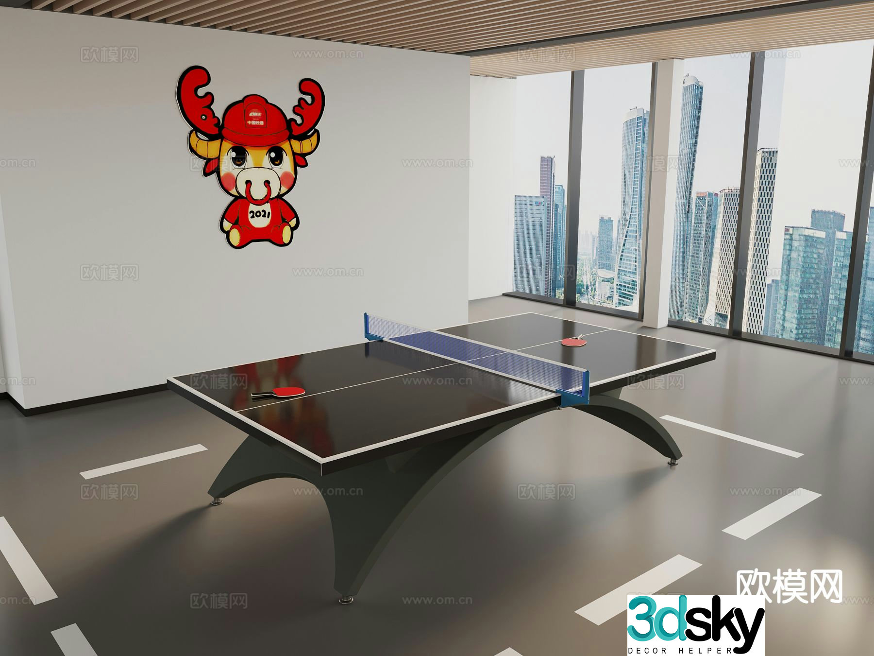 Modern sports equipment table tennis table table tennis table 3d model