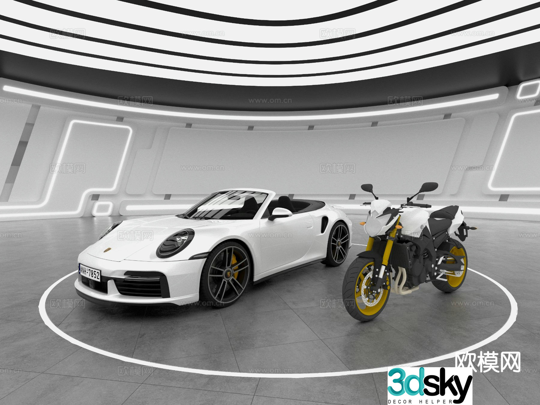 porsche car sports car motorcycle 3d model
