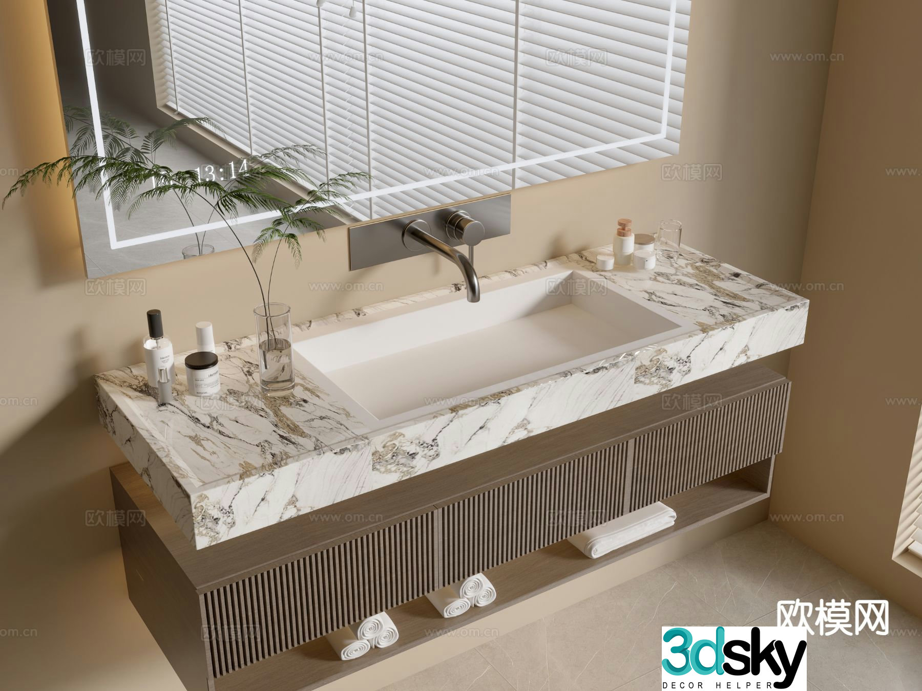 Modern suspended washbasin 3D model