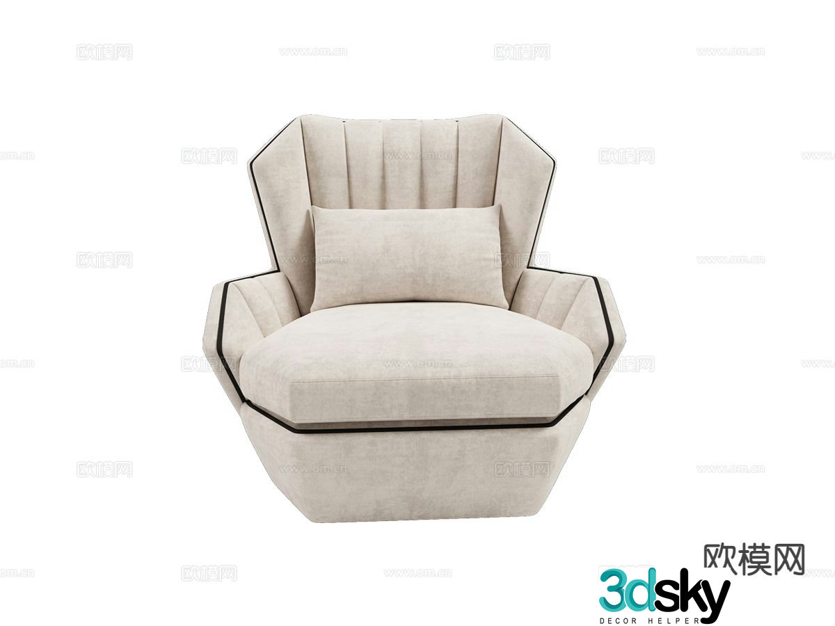 Visionnaire-Hemingway single sofa 3d model