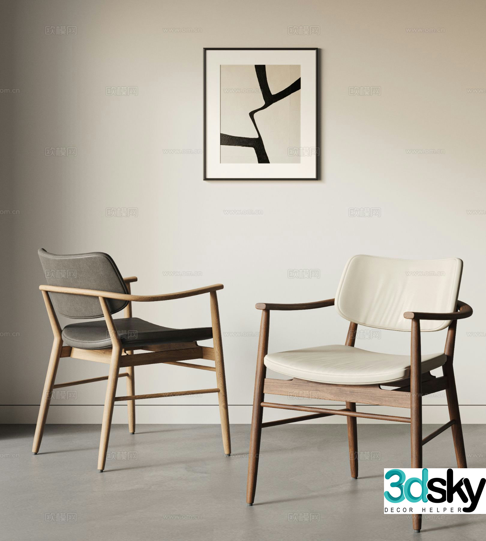 Medieval style armchair chair dining chair 3d model