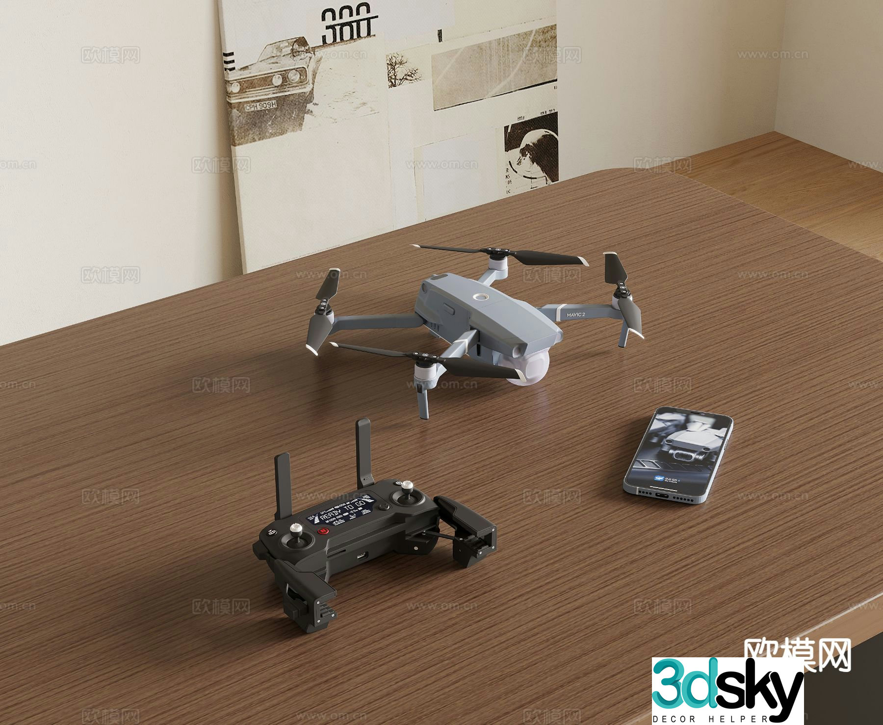 Modern drone remote control aircraft smart aircraft 3d model