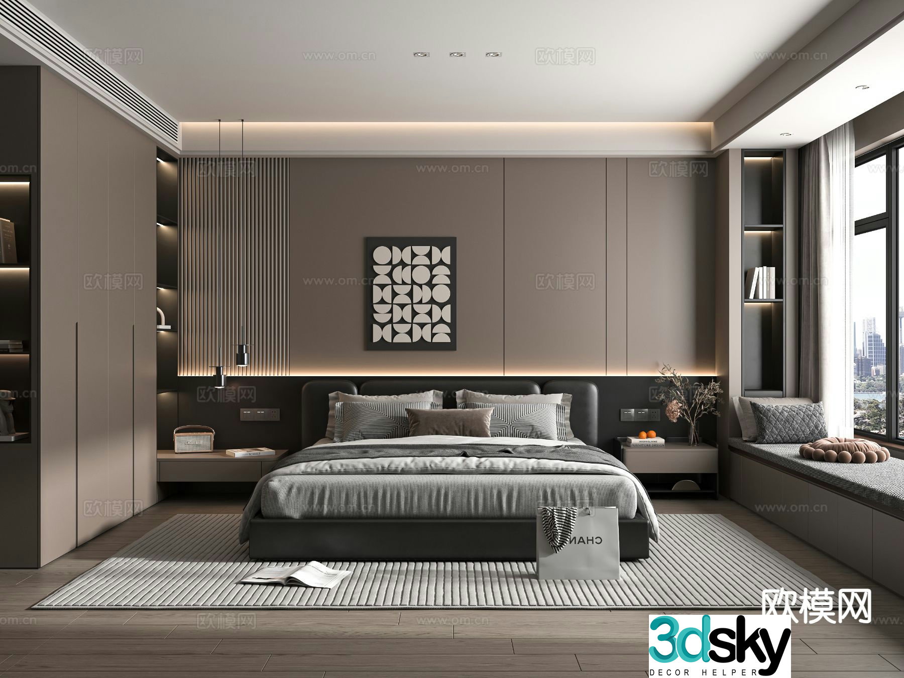 Italian bedroom master bedroom 3d model