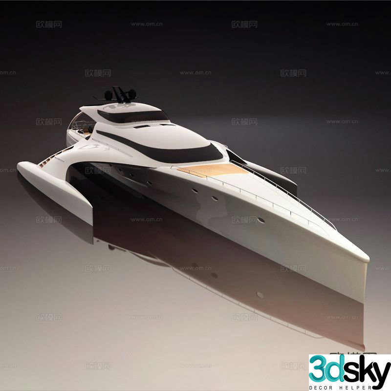 modern yacht speedboat surf boat 3d model
