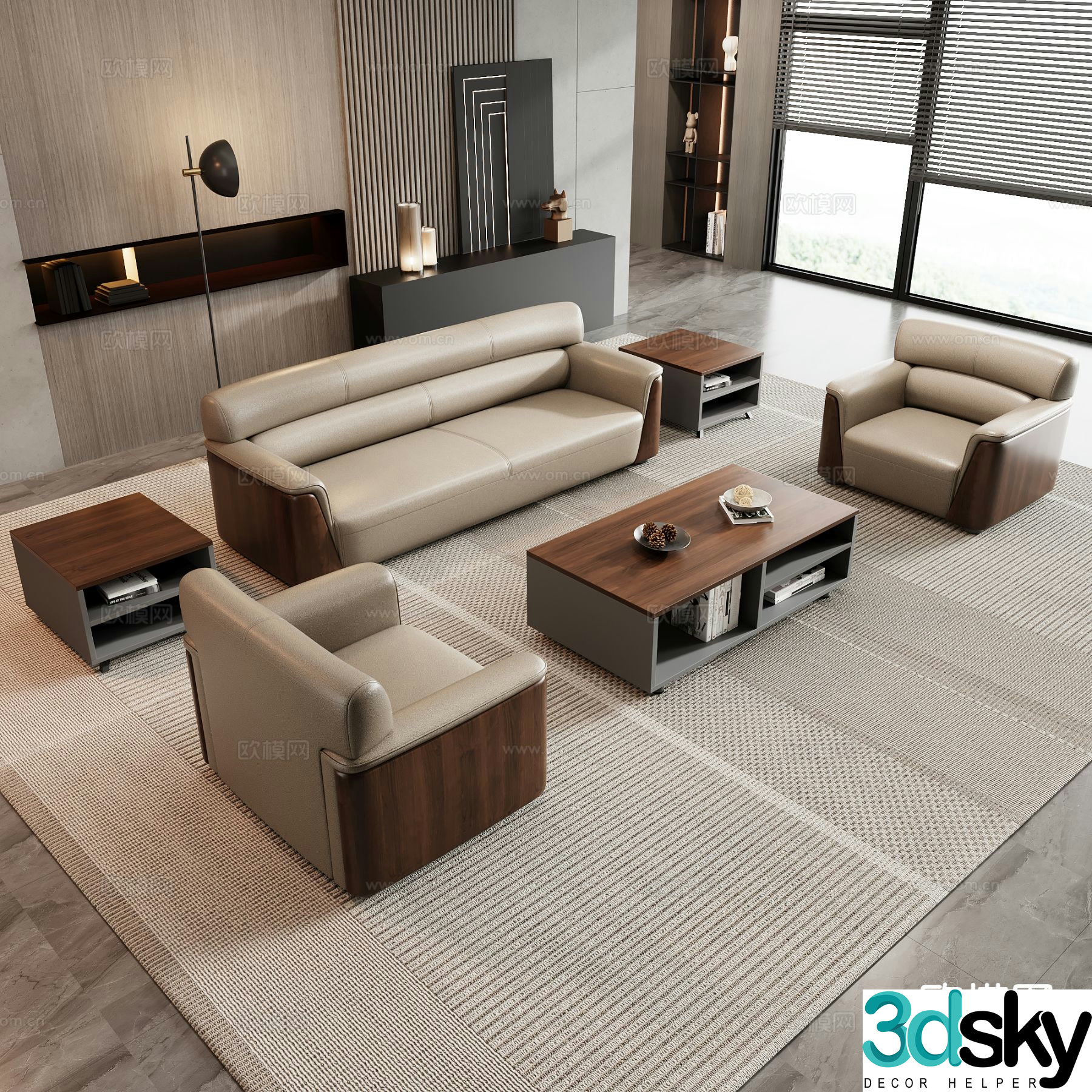 Modern office sofa modular sofa 3d model