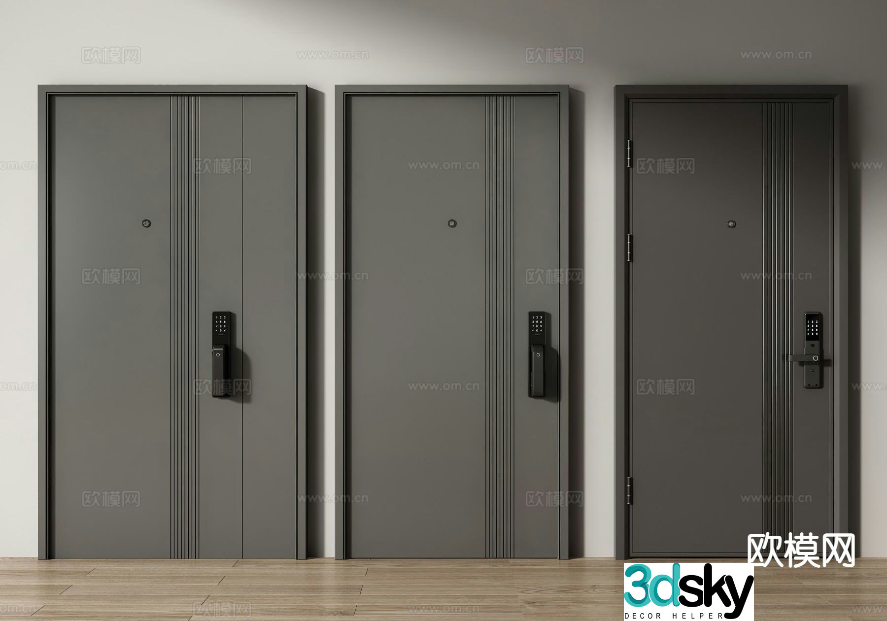 Modern security door entry door entry door 3d model