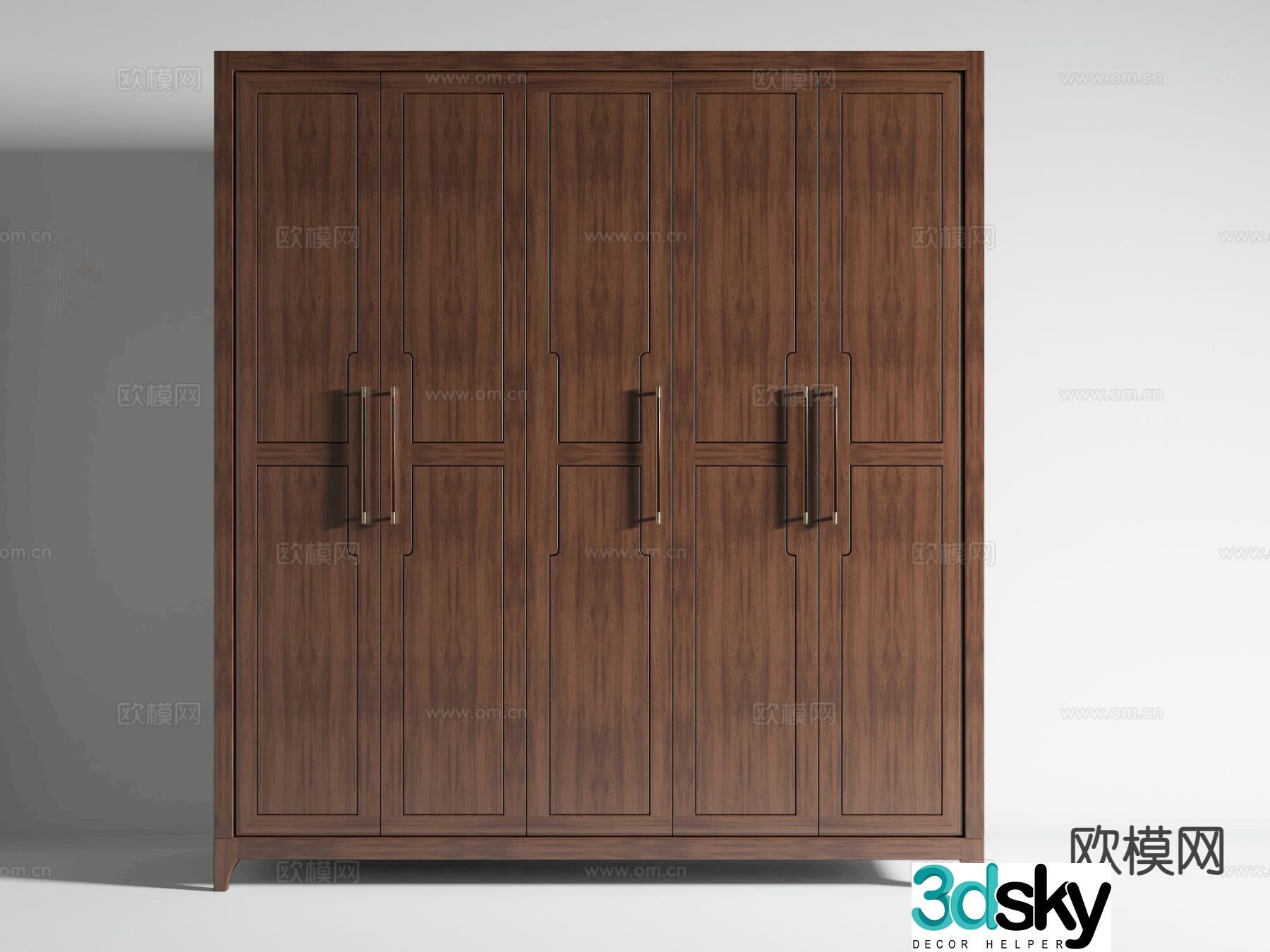 New Chinese style solid wood wardrobe wardrobe 3d model