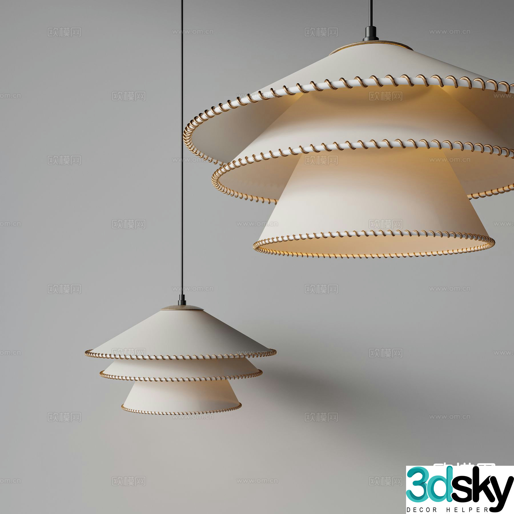 Medieval style chandelier 3d model