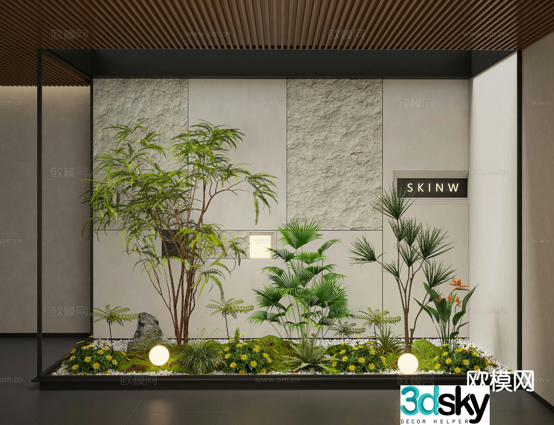Indoor landscape plant landscaping 3d model