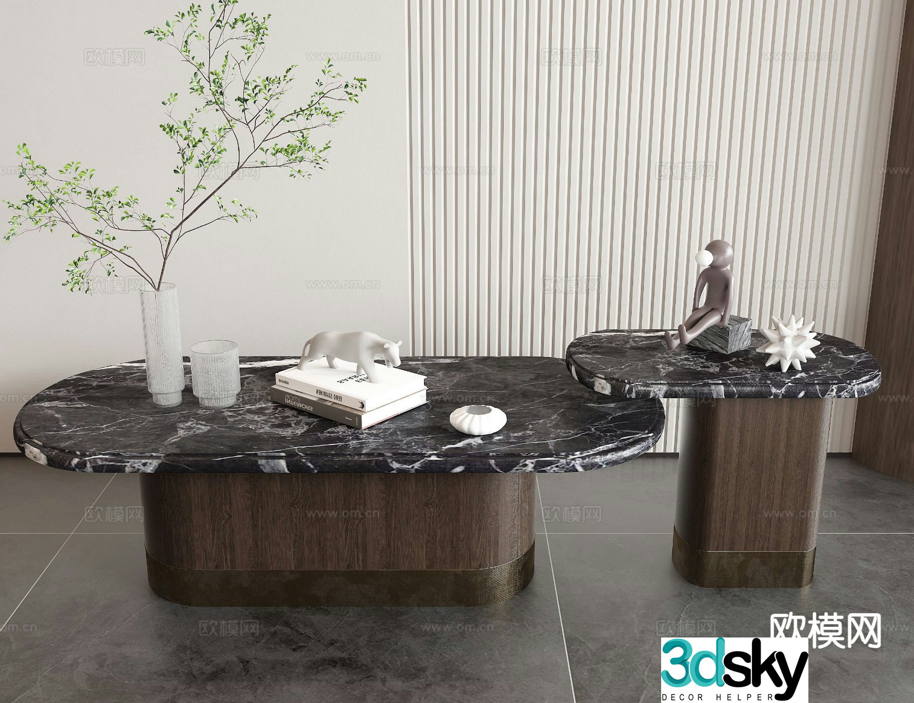 Italian coffee table 3D model of mother-in-law coffee table